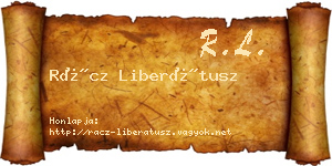 Rácz Liberátusz névjegykártya